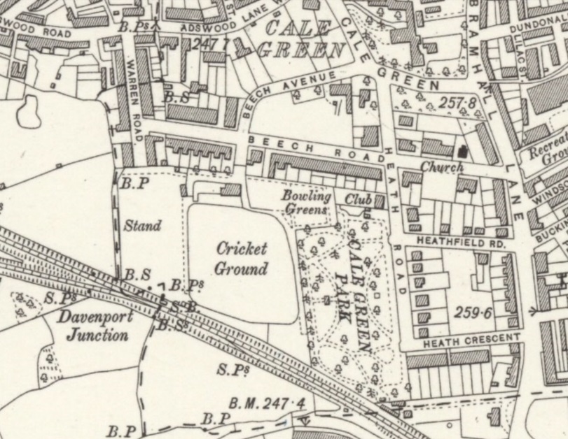 Manchester - Stockport Cricket Ground II : Map credit National Library of Scotland